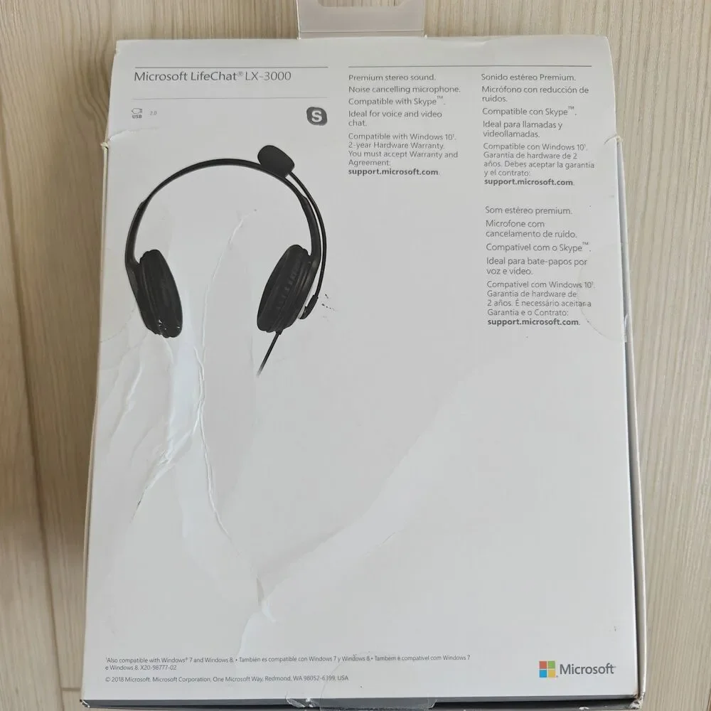 ** NEW SEALED ** Microsoft LX-3000 LifeChat Headphones Headset W/ Microphone
